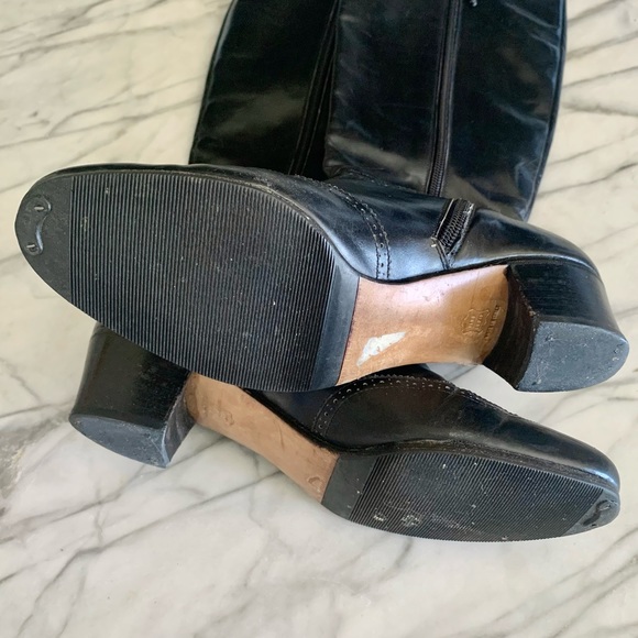 Vintage Black Leather Boots - Picture 9 of 10